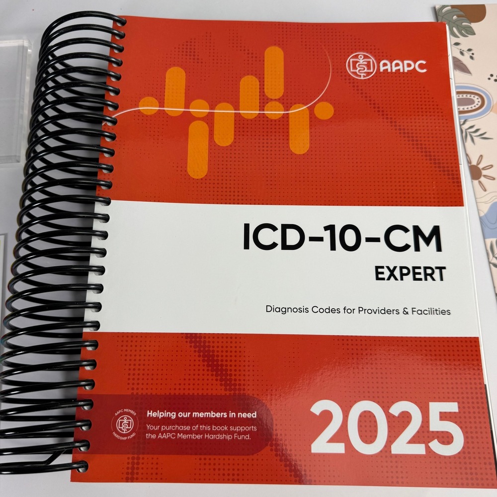 AAPC ICD-10-CM Expert 2025 Medical Coding Manual Spiral Bound Tabs CPC Exam Prep